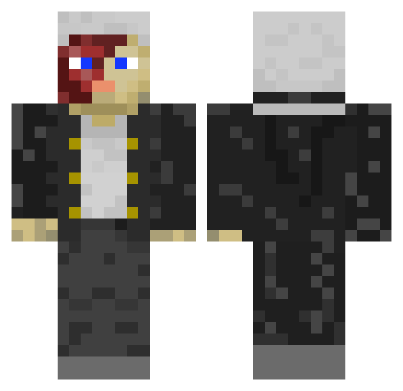 Zack_101 Minecraft skin, front and back view