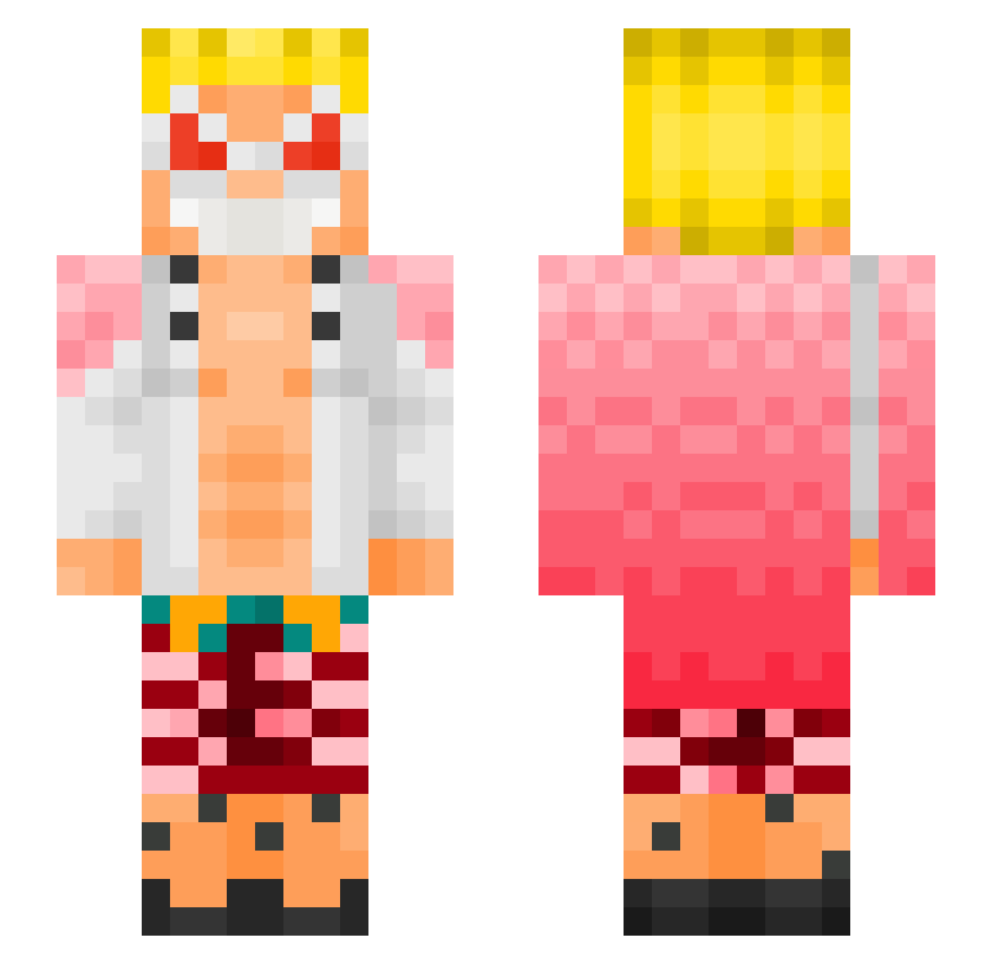 Youtaeme Minecraft skin, front and back view