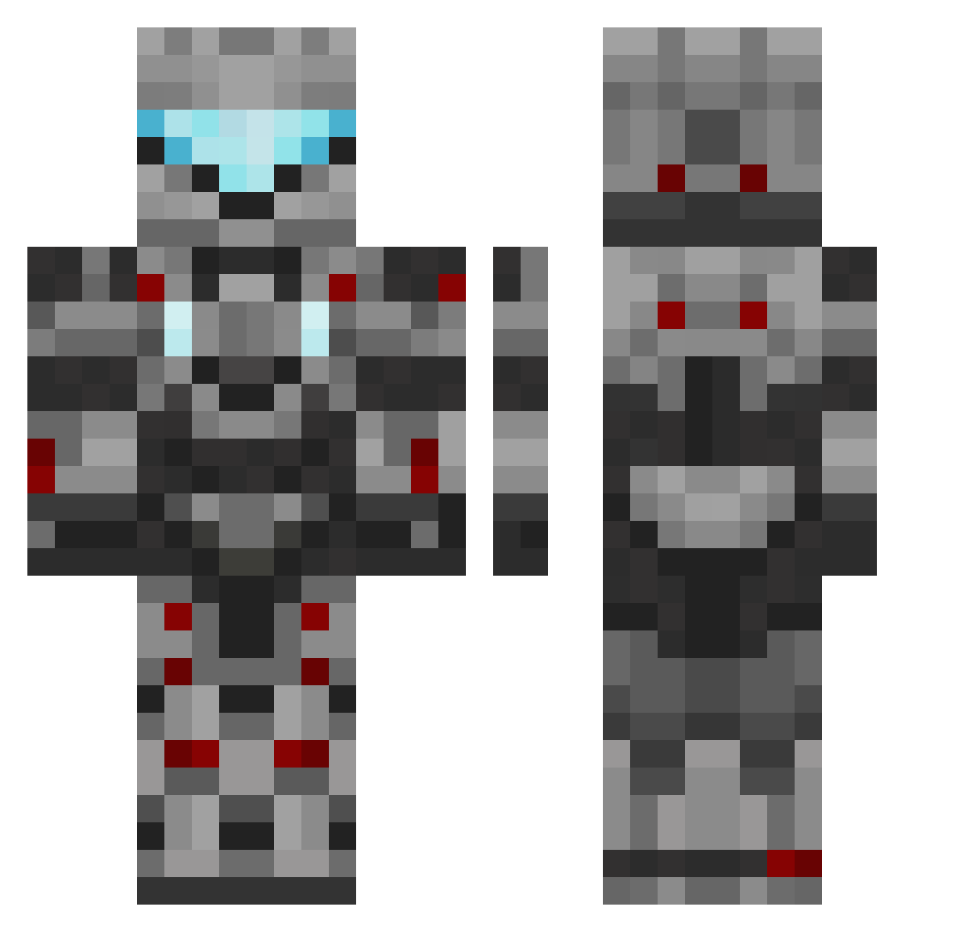 LeProtectorTR Minecraft skin, front and back view