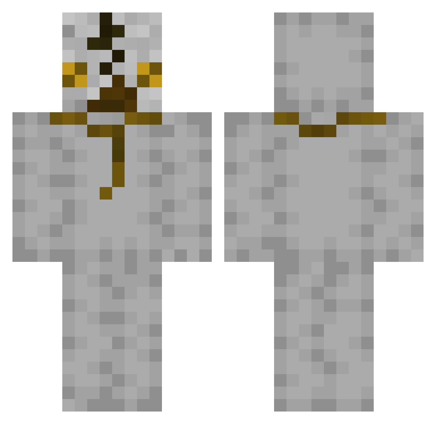 AutoMathVI Minecraft skin, front and back view