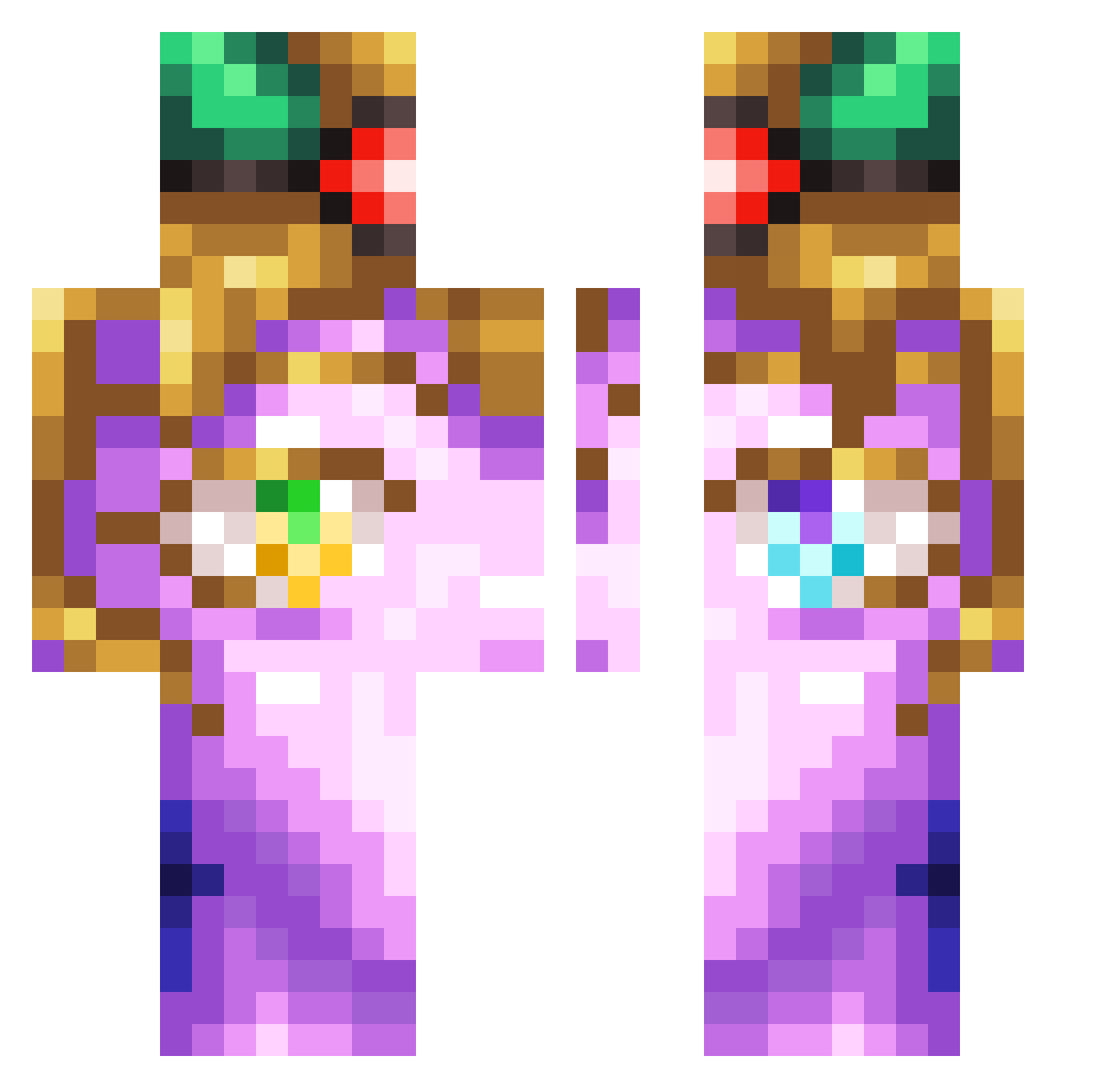 LuukenSaba Minecraft skin, front and back view