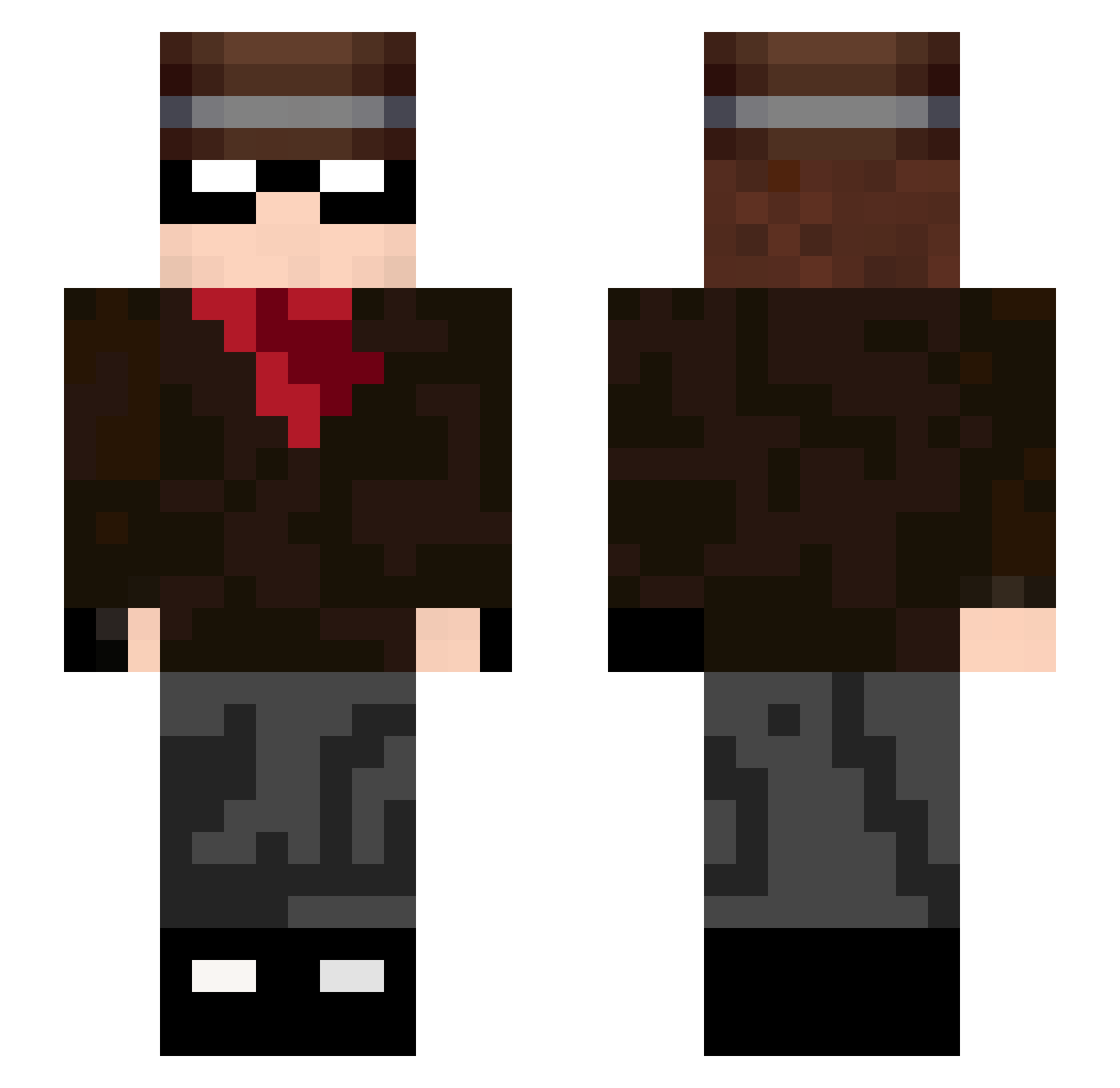 Gommey Minecraft skin, front and back view