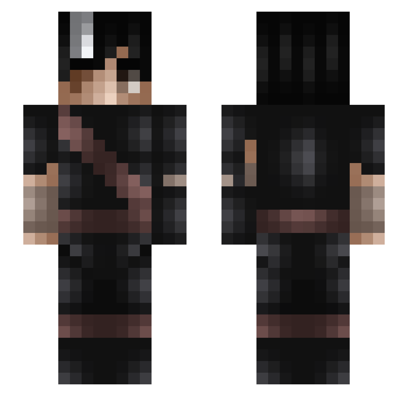 Curtedito Minecraft skin, front and back view
