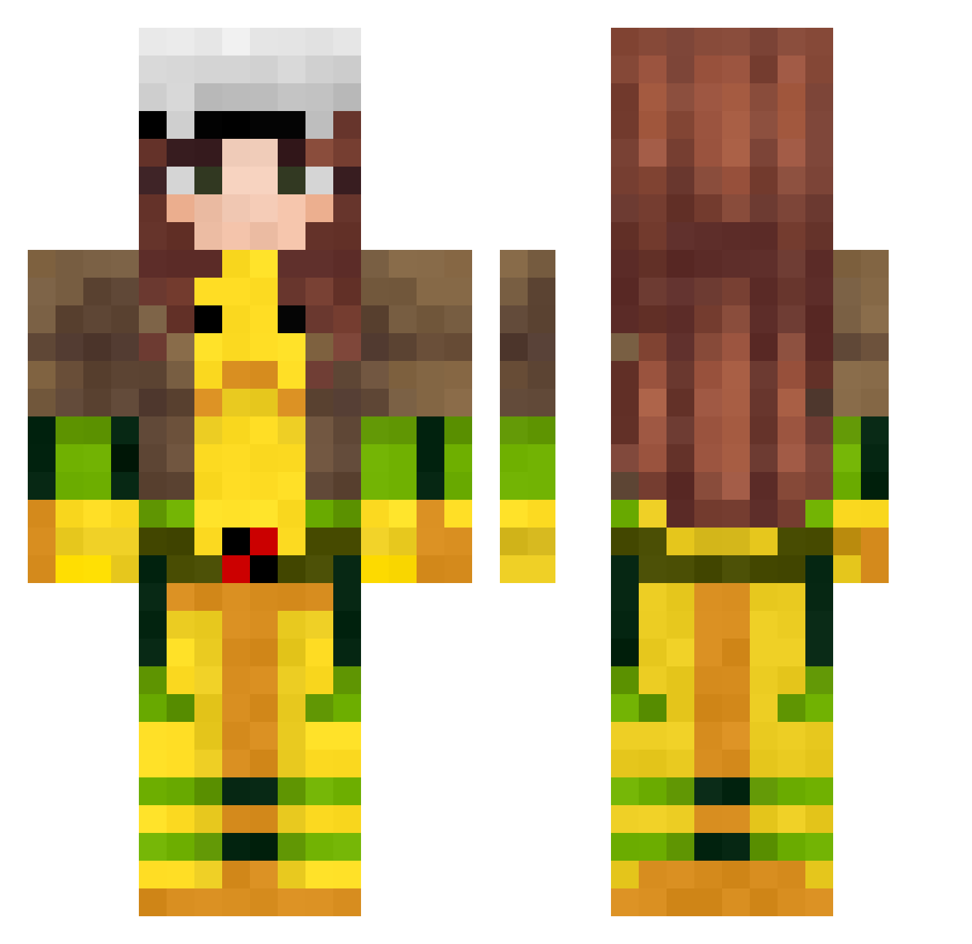 minatsuki225 Minecraft skin, front and back view