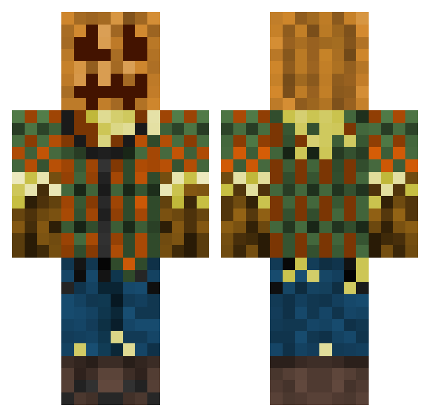 Nibblet97 Minecraft skin, front and back view