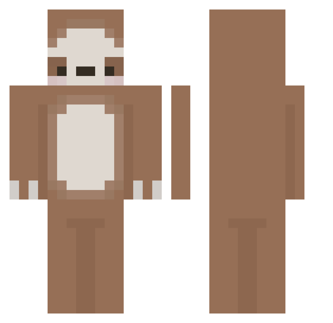 bbatdownunder Minecraft skin, front and back view