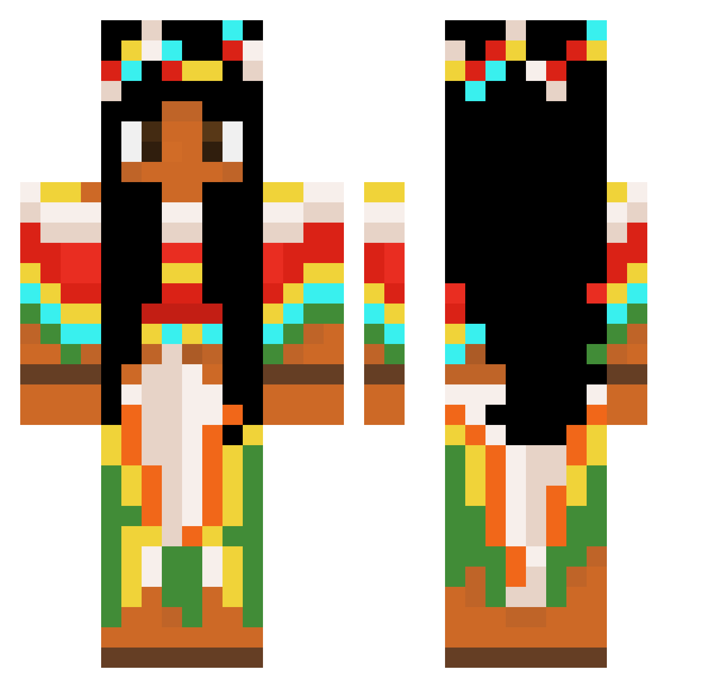 lovelorn Minecraft skin, front and back view