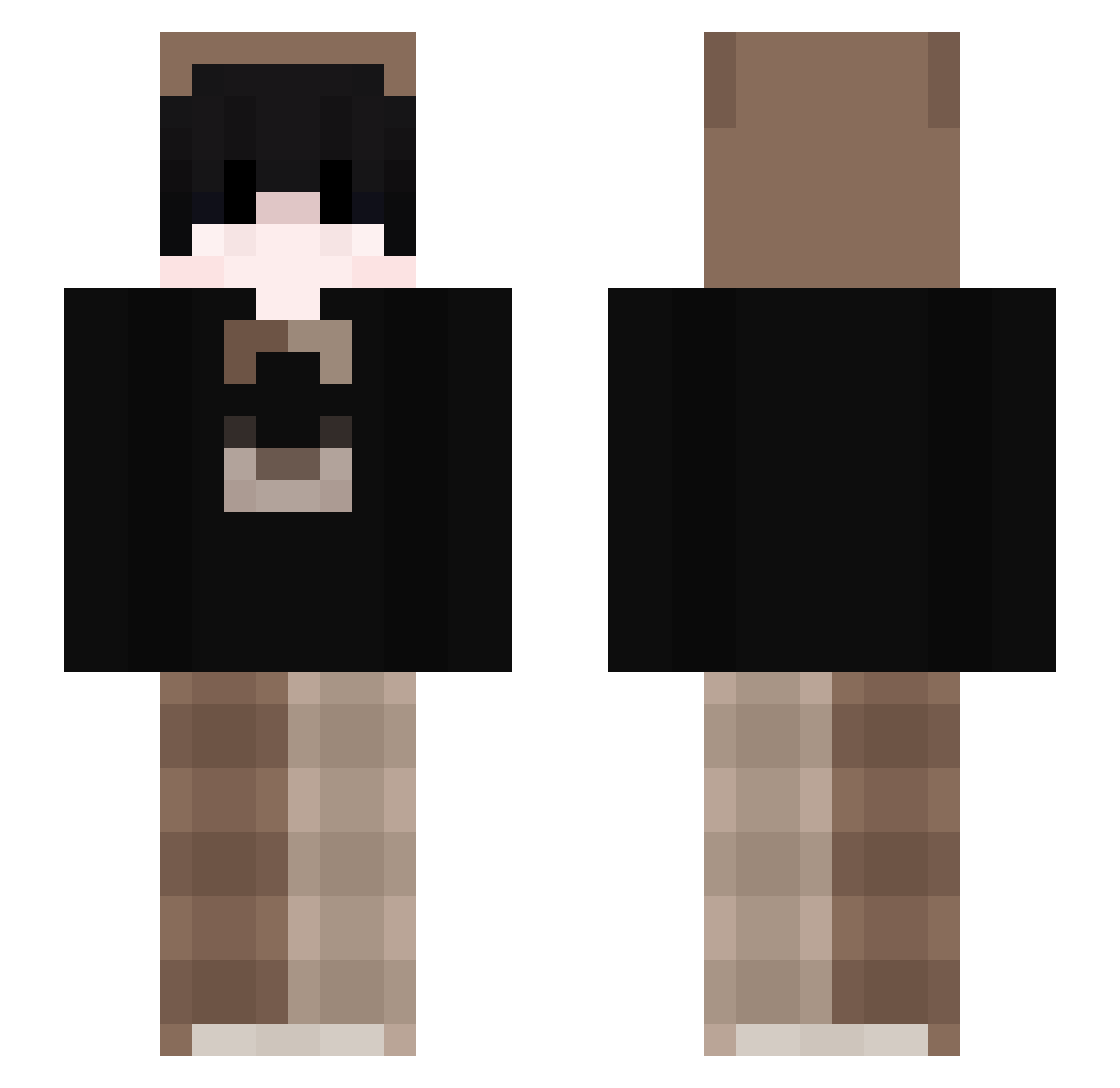 Kazankzy Minecraft skin, front and back view
