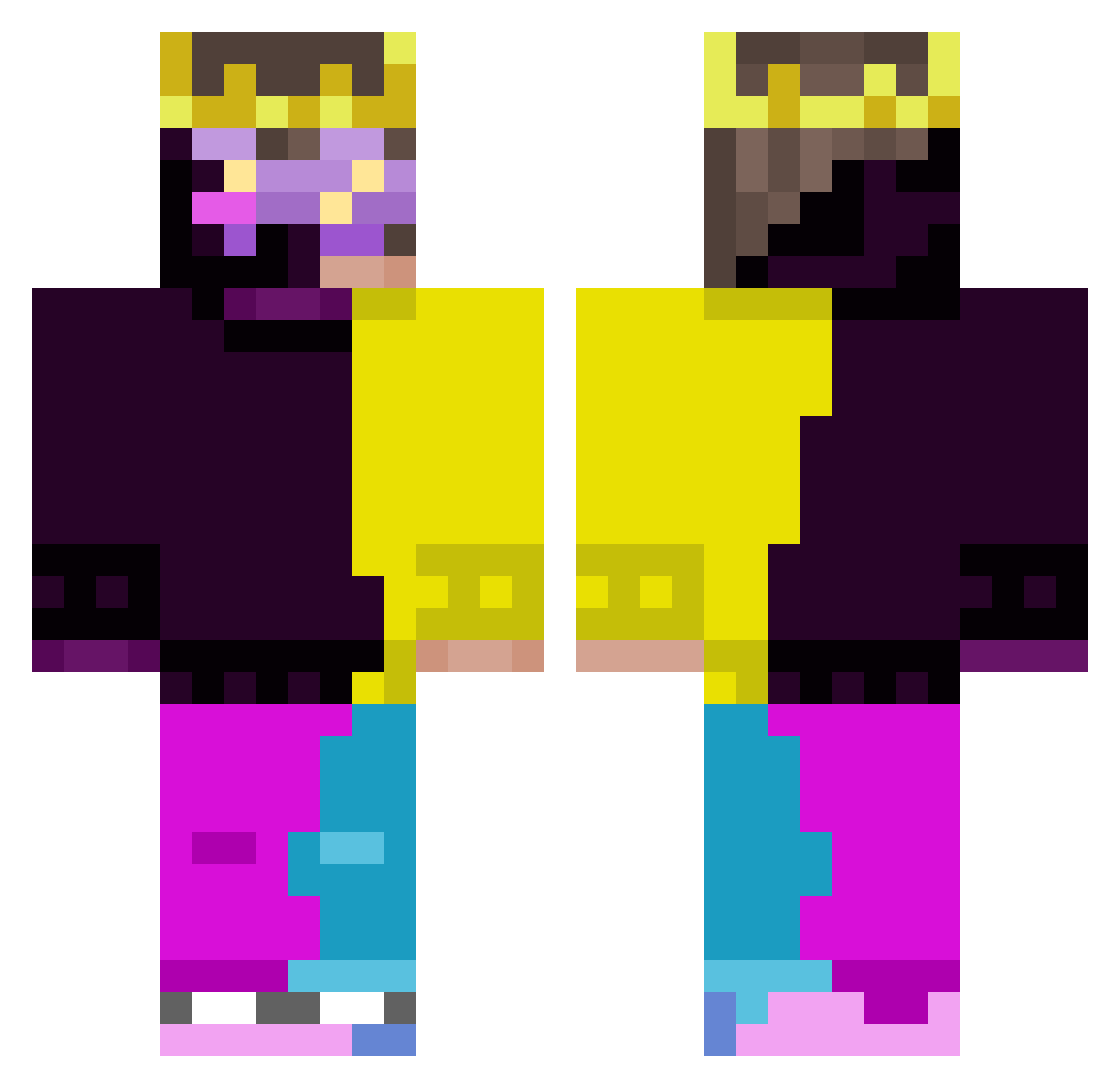 The_Endhuman Minecraft skin, front and back view