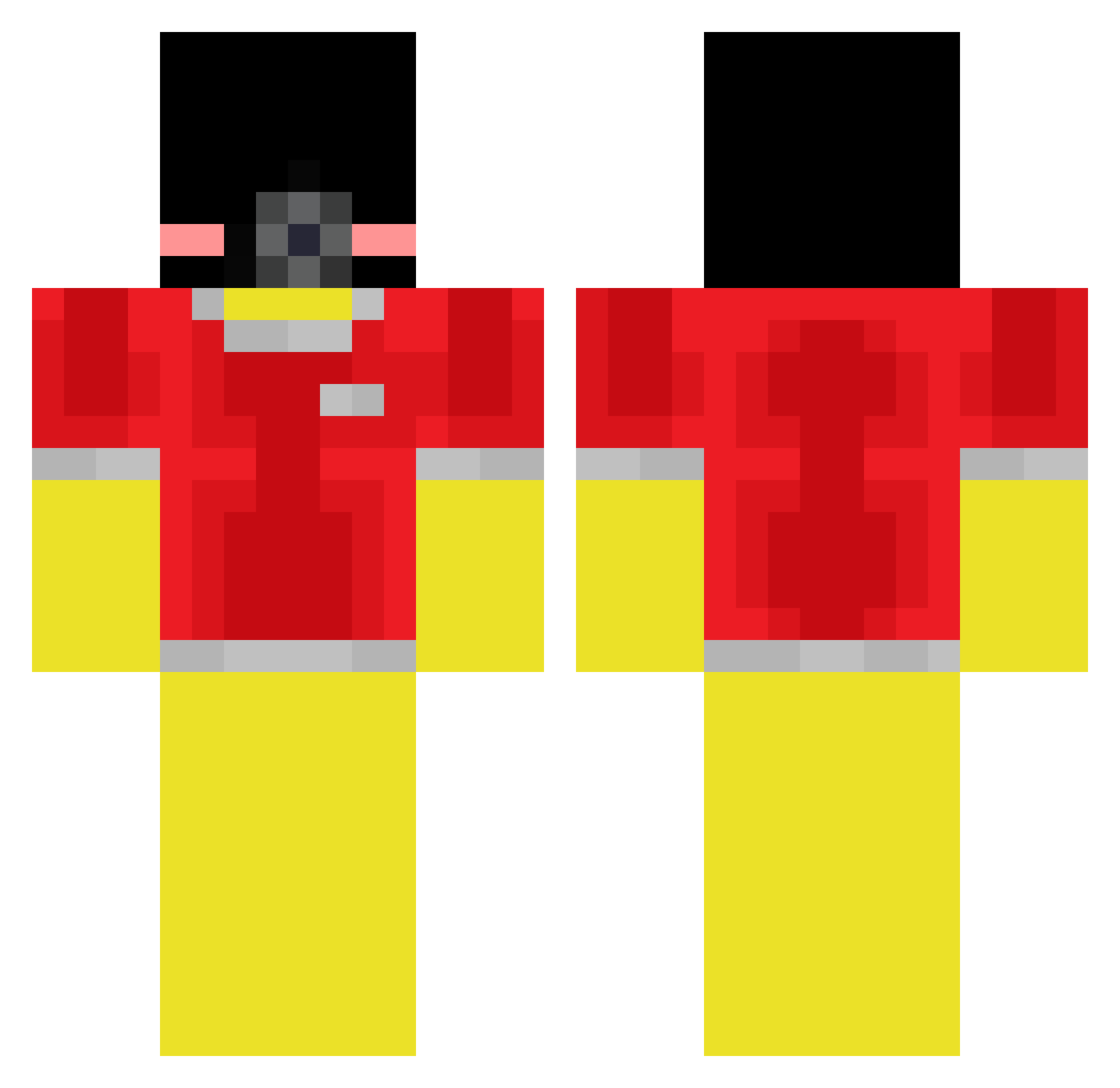 JuniorNaver Minecraft skin, front and back view