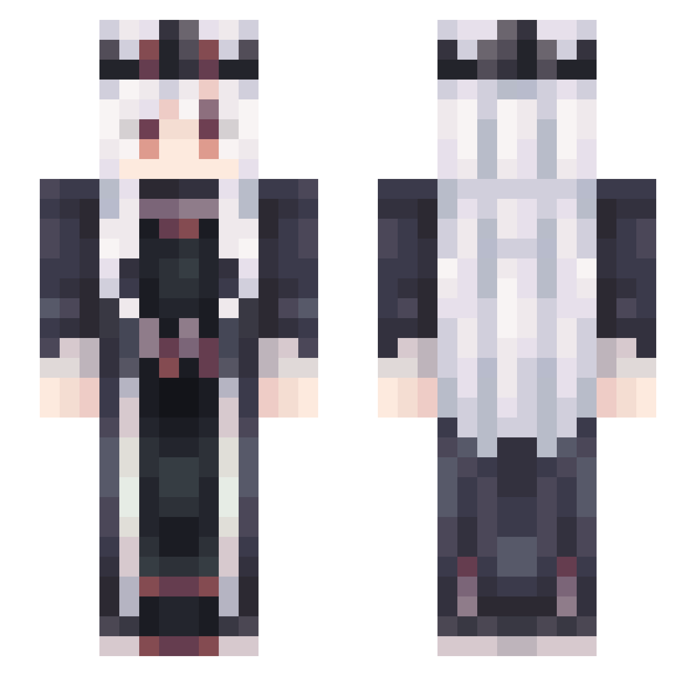 lovelouka Minecraft skin, front and back view