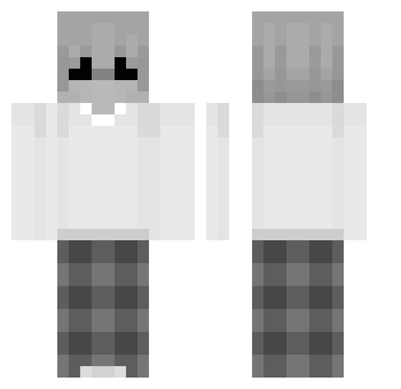 oTask Minecraft skin, front and back view