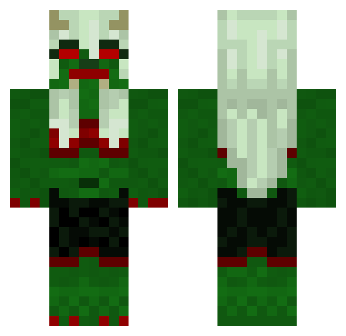 Itakenapheres Minecraft skin, front and back view