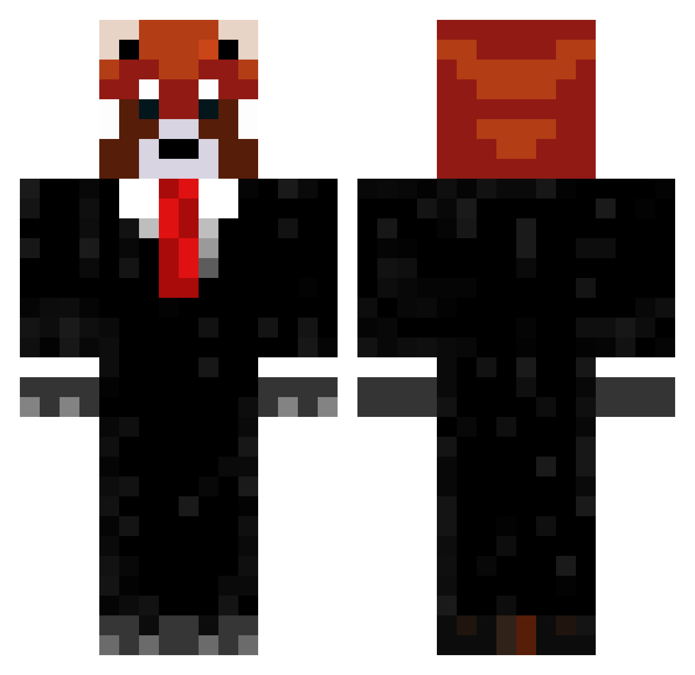 H_y0 Minecraft skin, front and back view