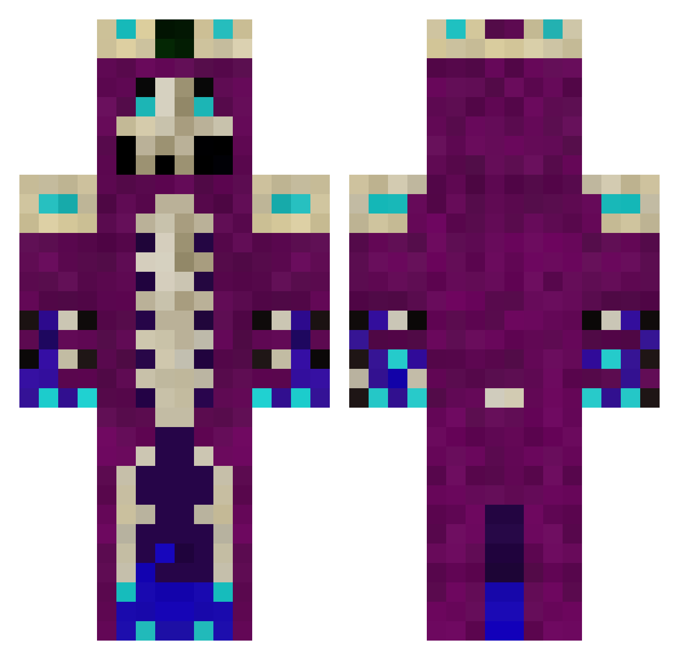 LeonSenpai Minecraft skin, front and back view