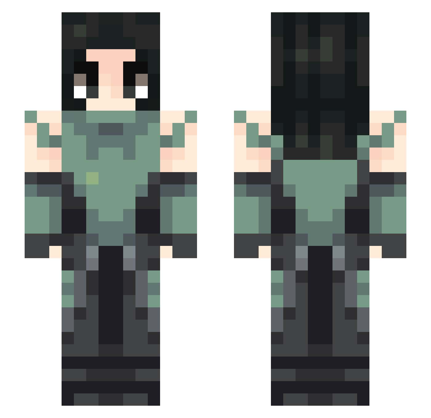 Alice_Hailey Minecraft skin, front and back view