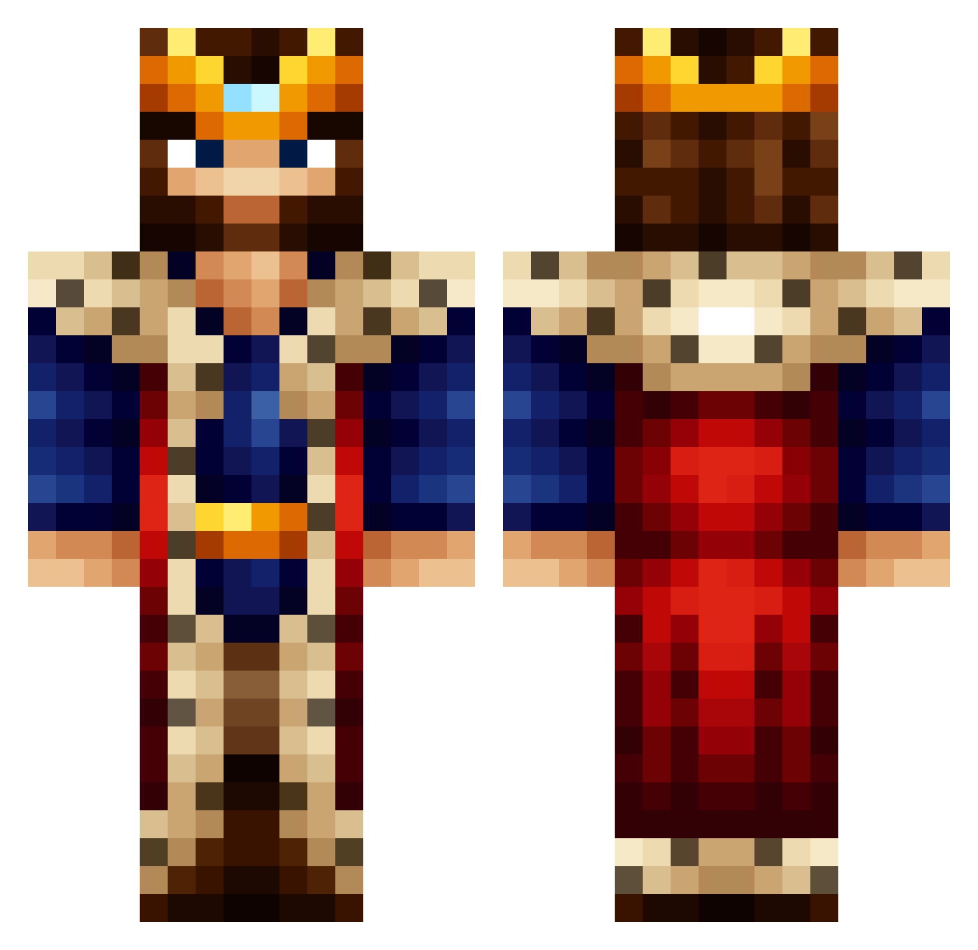 Kulluto Minecraft skin, front and back view