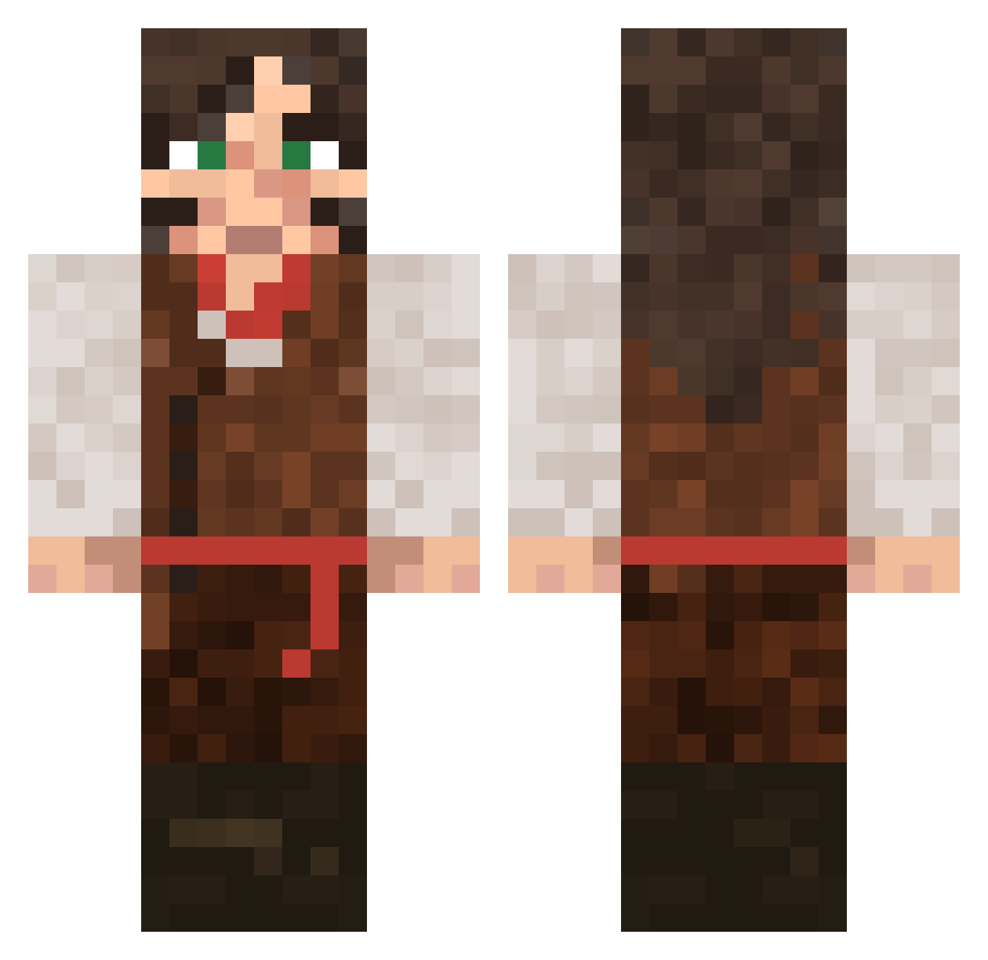 Celestitee Minecraft skin, front and back view