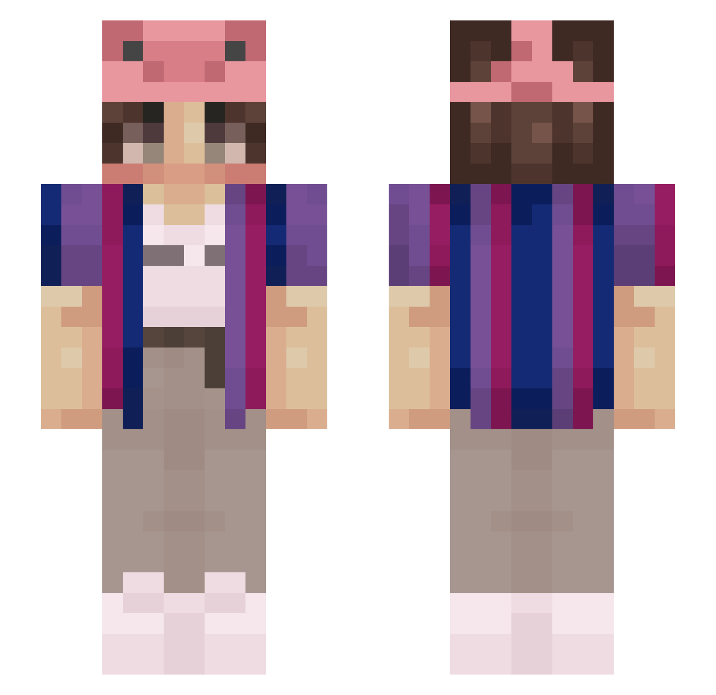 chaseyscene Minecraft skin, front and back view