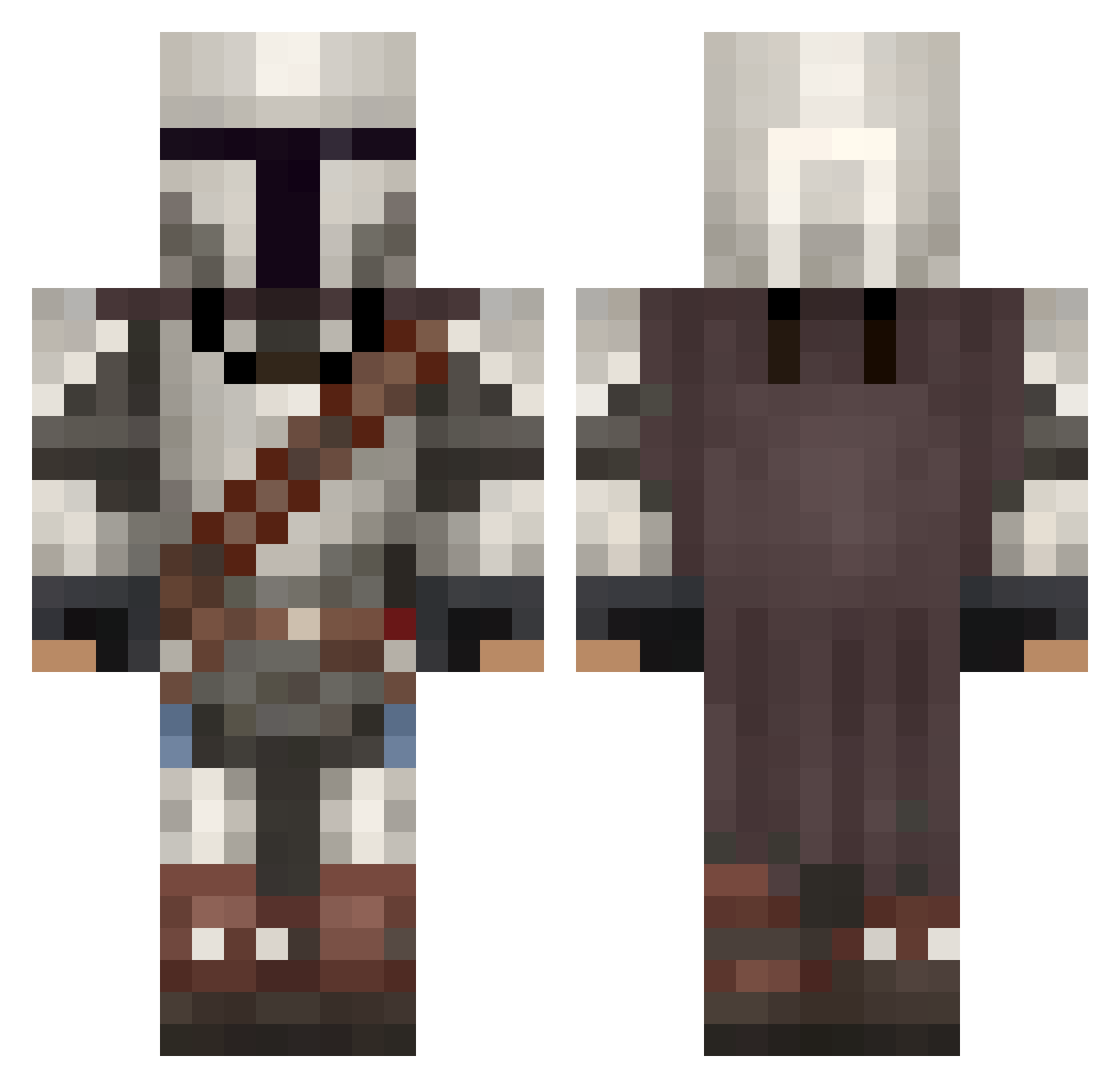 Yoootz Minecraft skin, front and back view
