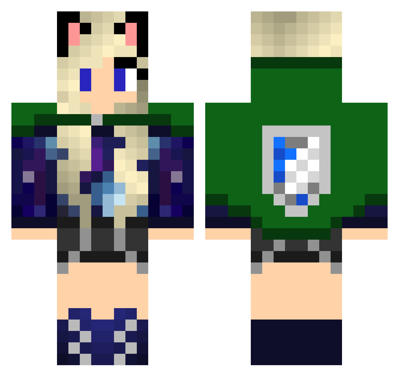 _Samouraii_ Minecraft skin, front and back view