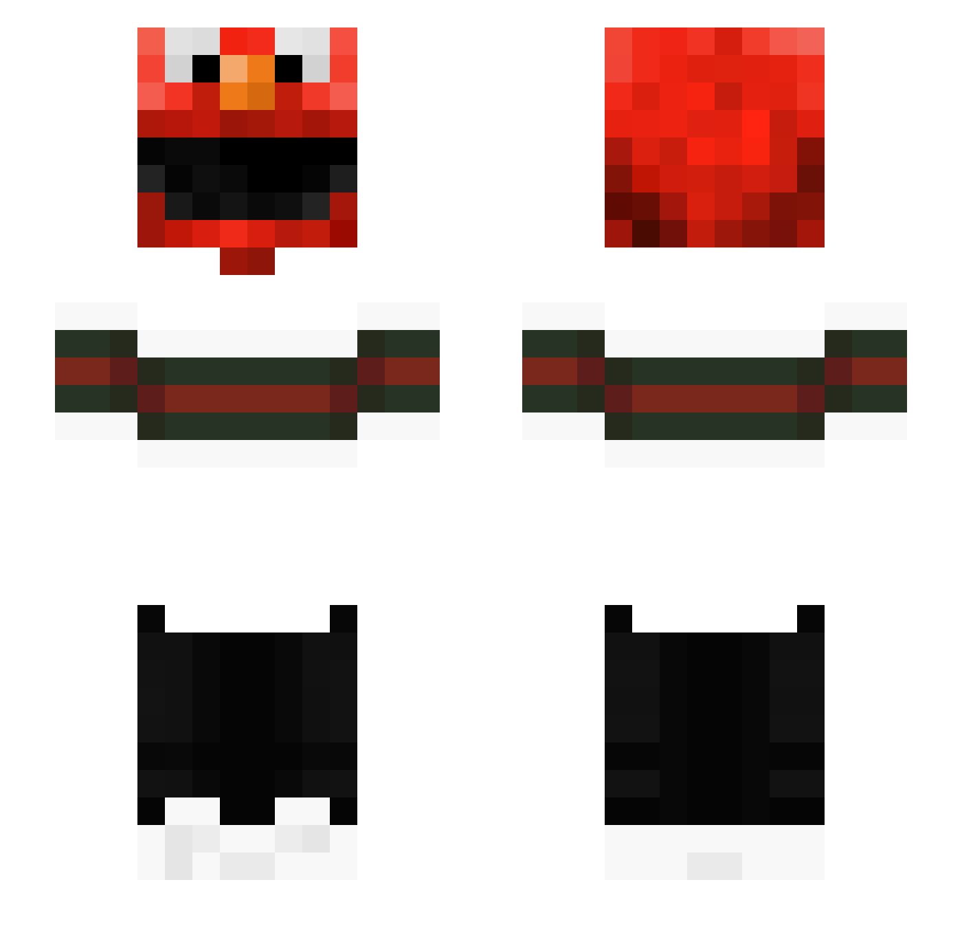Elmoisto Minecraft skin, front and back view