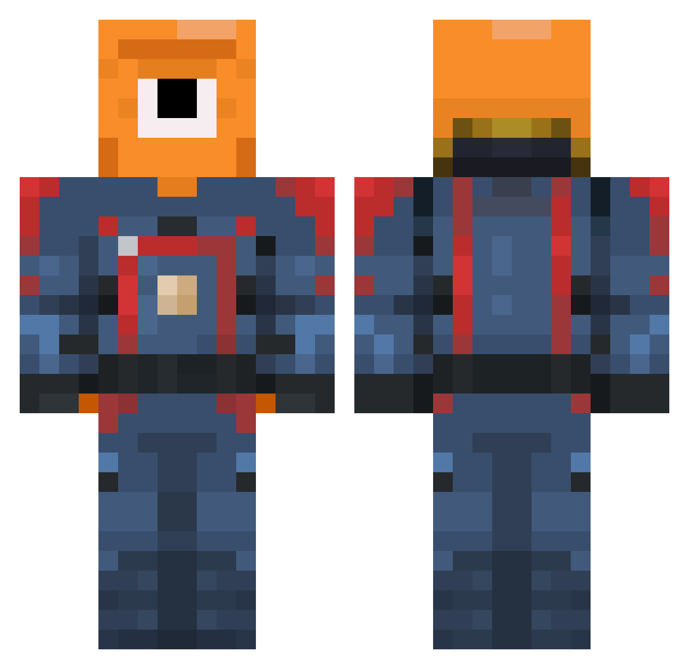 TheBetterMax Minecraft skin, front and back view