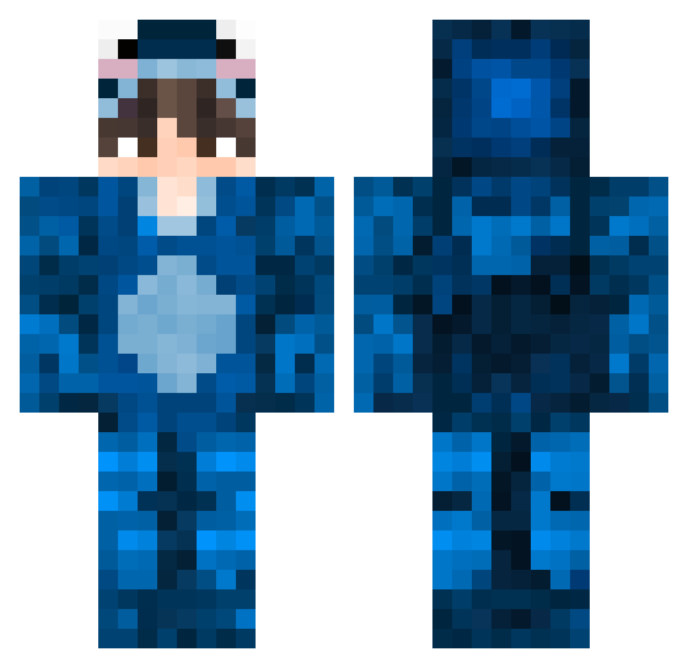 Carboz Minecraft skin, front and back view