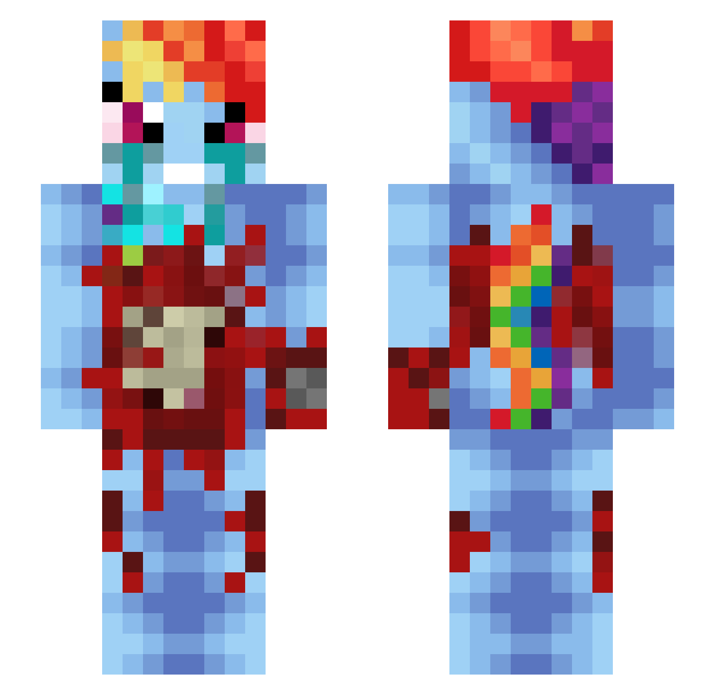 razordeep Minecraft skin, front and back view