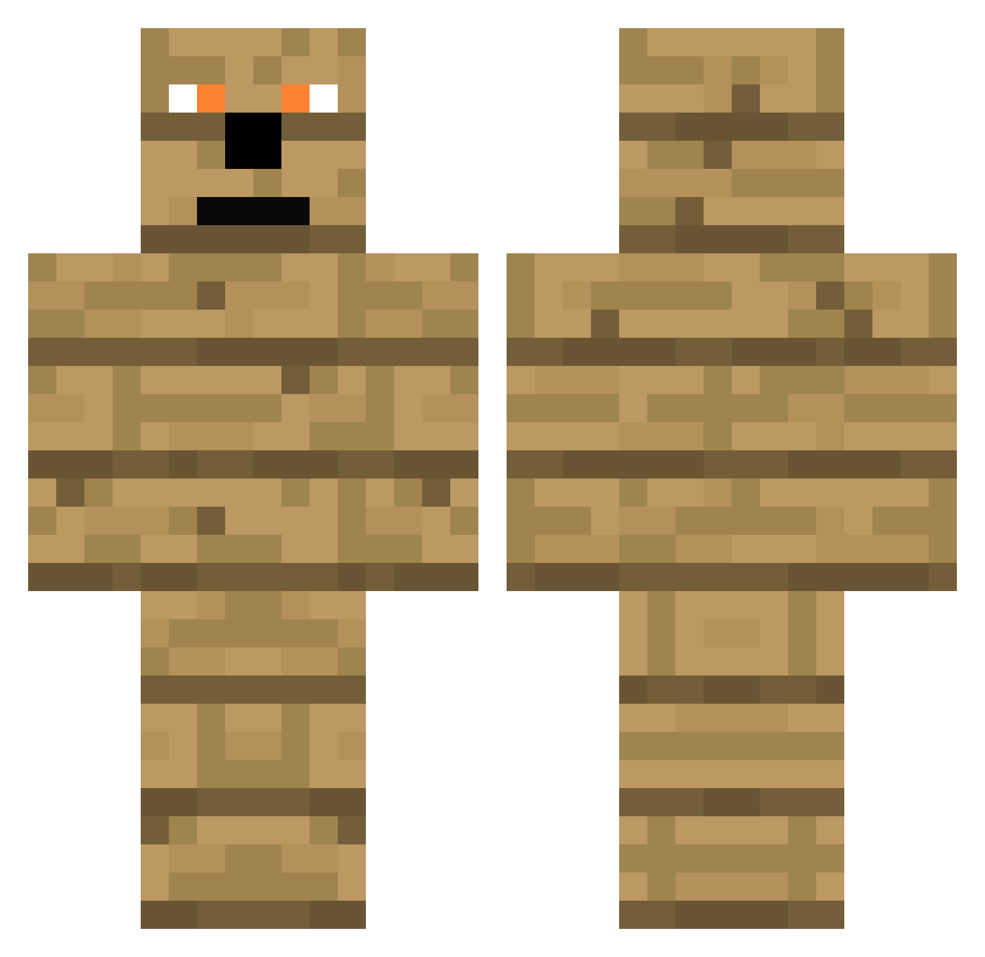 IziGuma Minecraft skin, front and back view