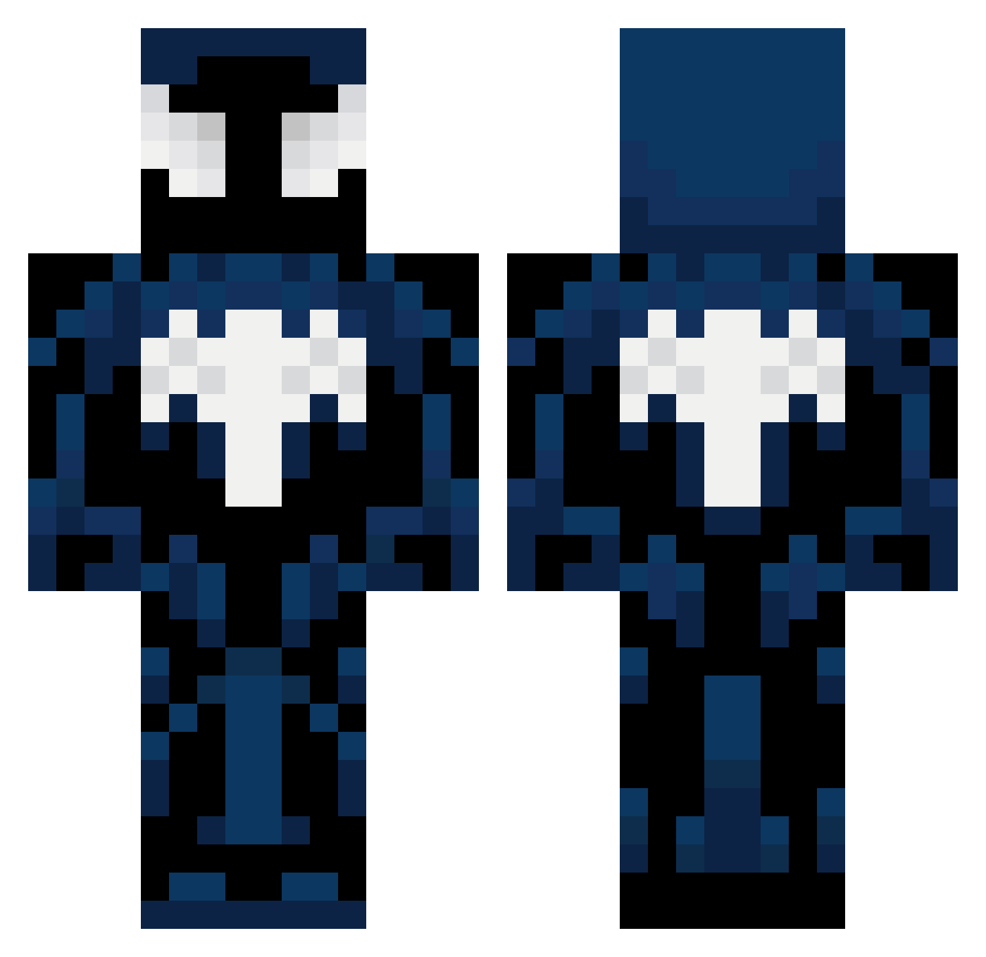 MetalvFingers Minecraft skin, front and back view