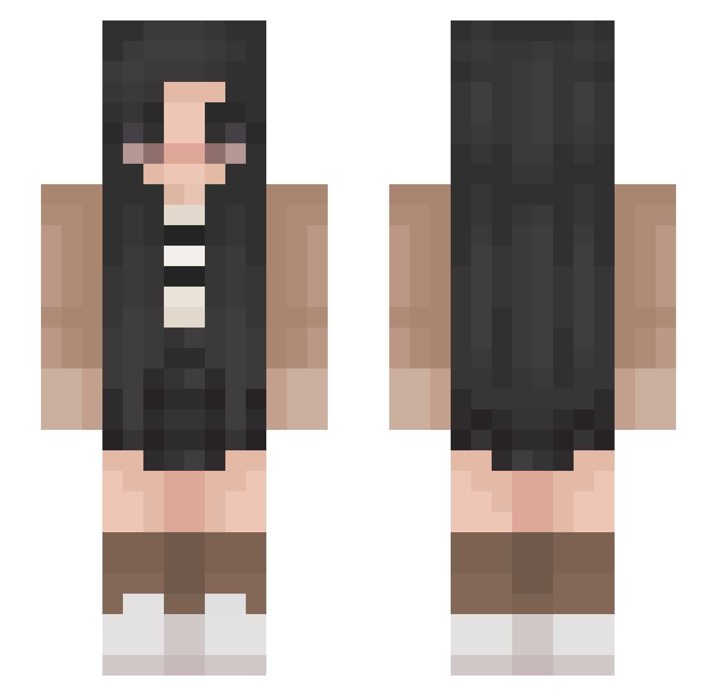 TateMcraeBae Minecraft skin, front and back view