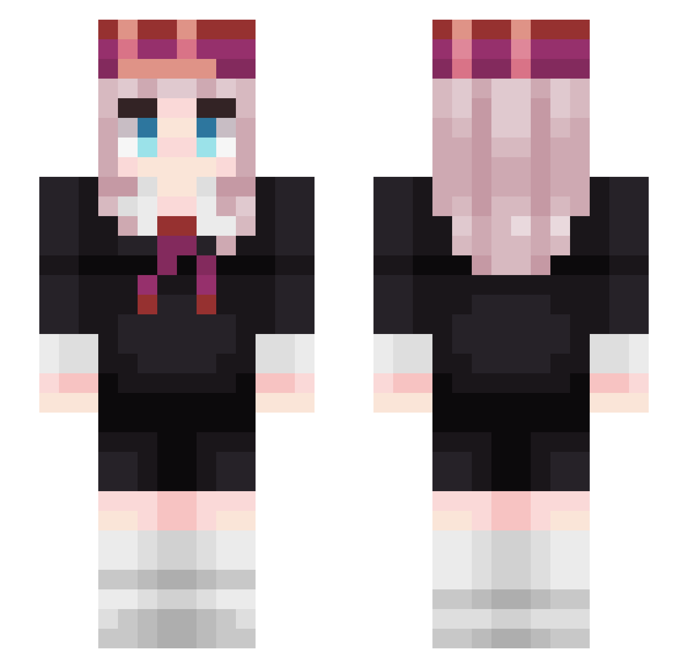 CbaM3 Minecraft skin, front and back view