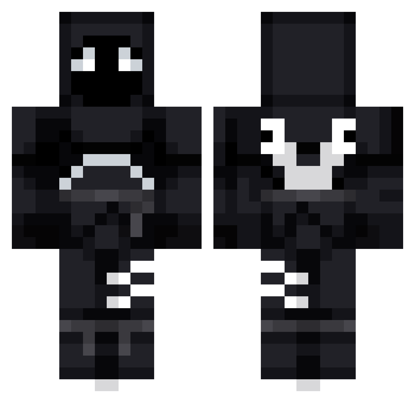 SkotchCrow Minecraft skin, front and back view