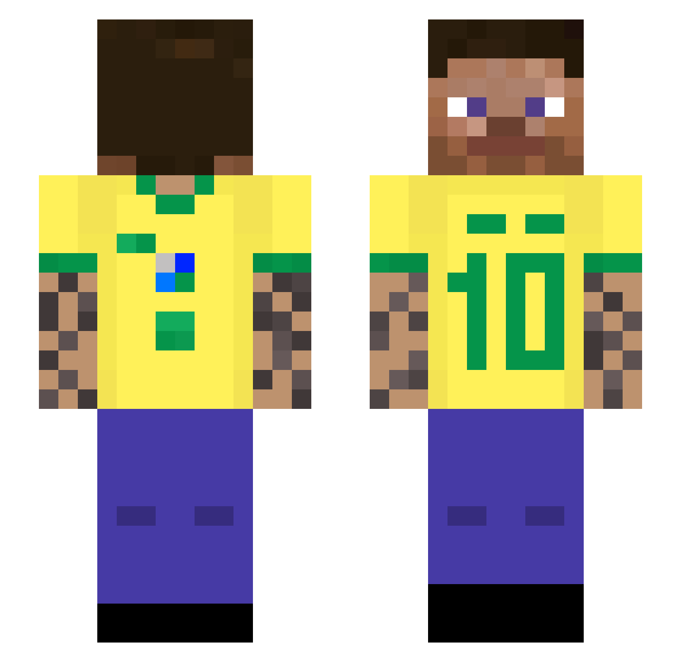 yunkxz Minecraft skin, front and back view
