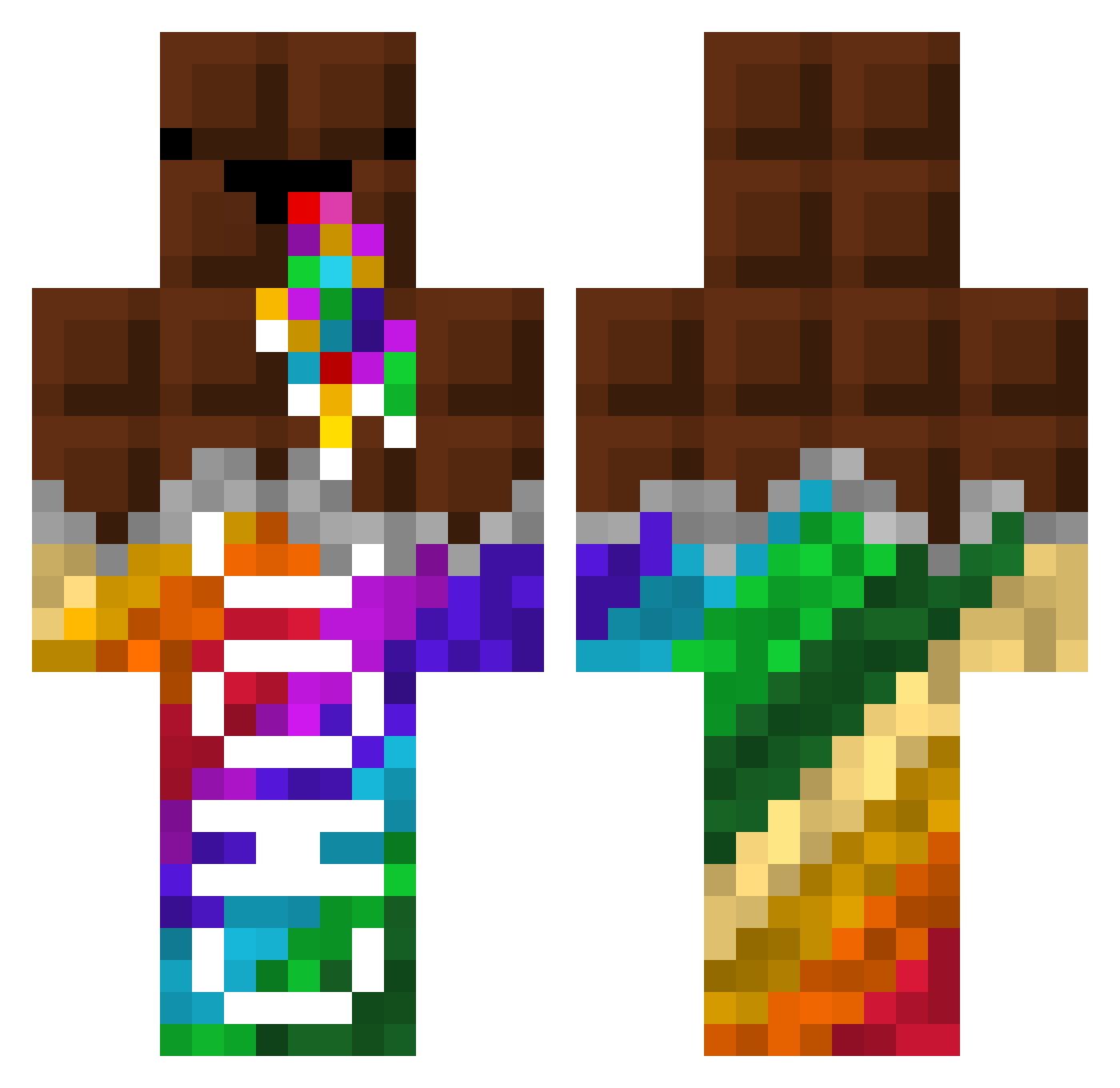 Mapu0389 Minecraft skin, front and back view