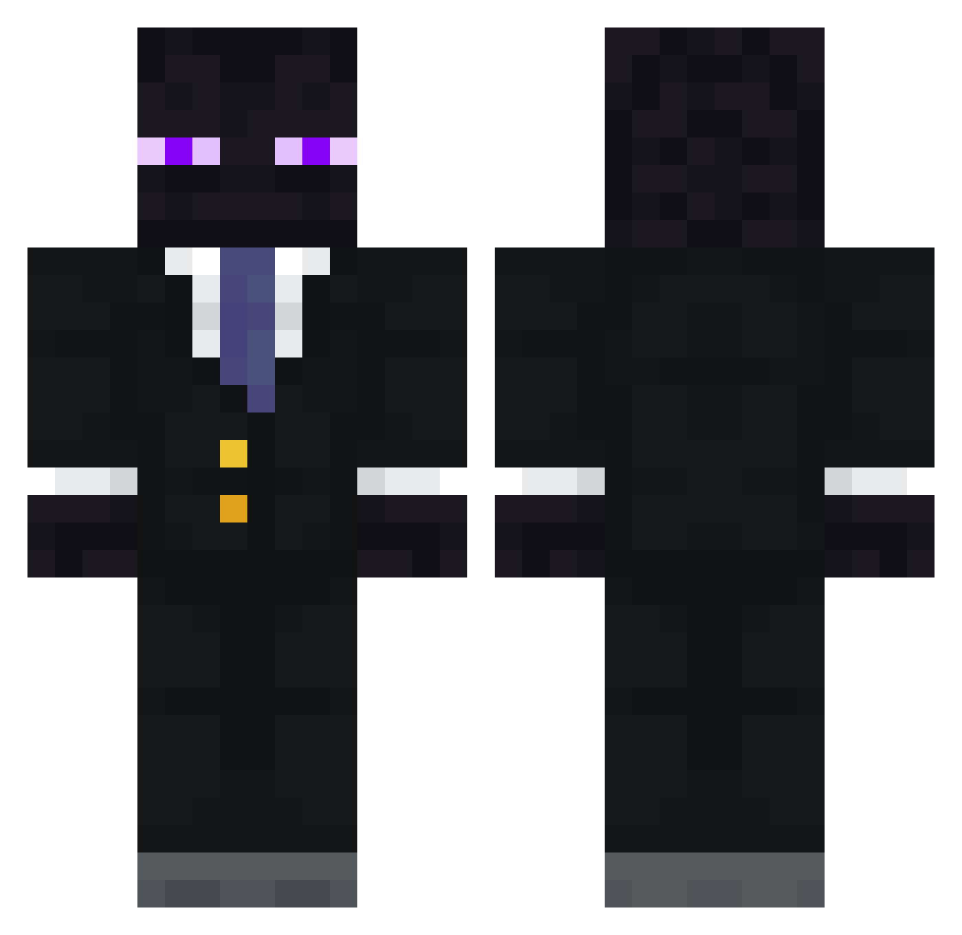 Powerfann Minecraft skin, front and back view