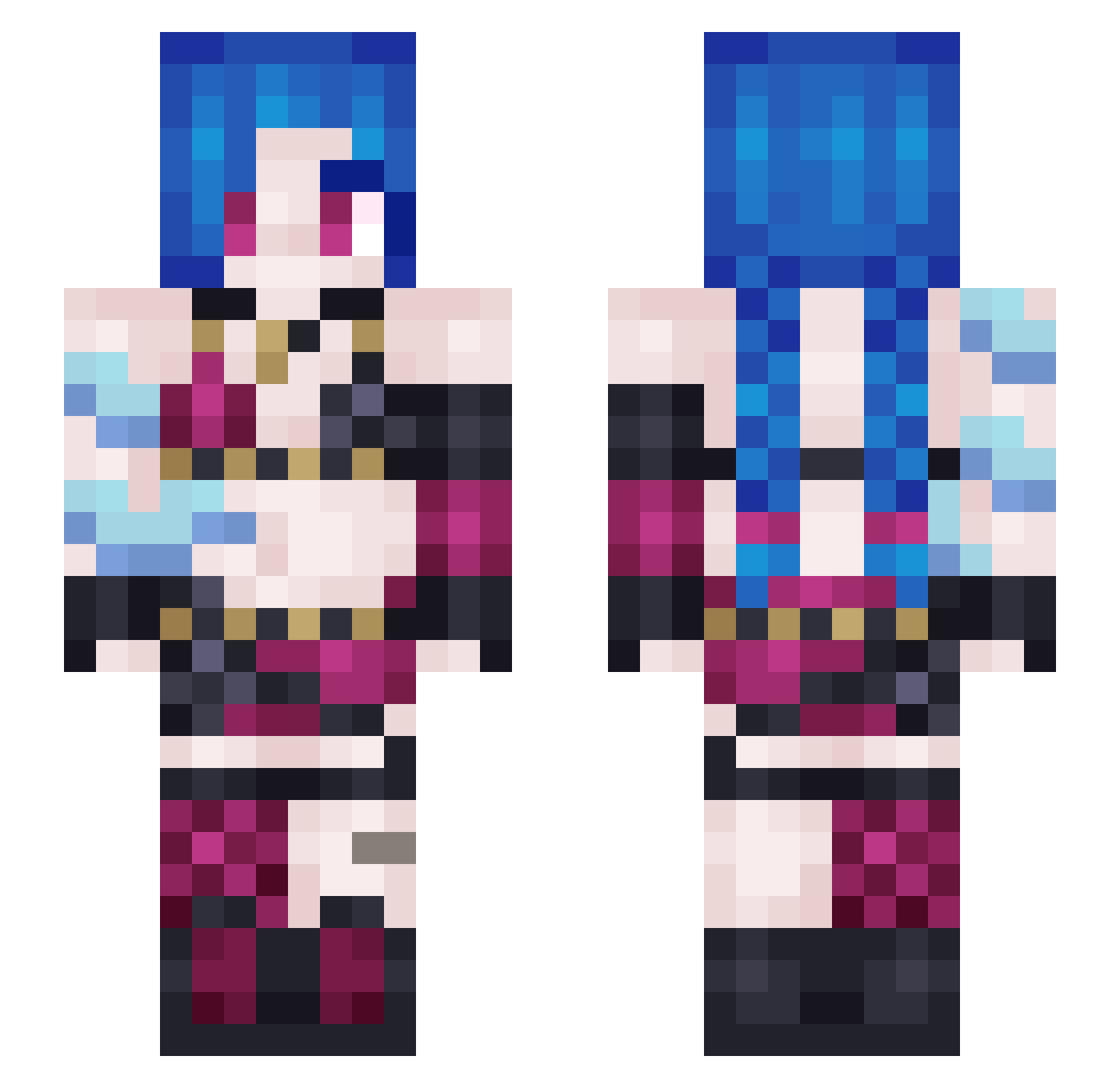Phzyclone Minecraft skin, front and back view