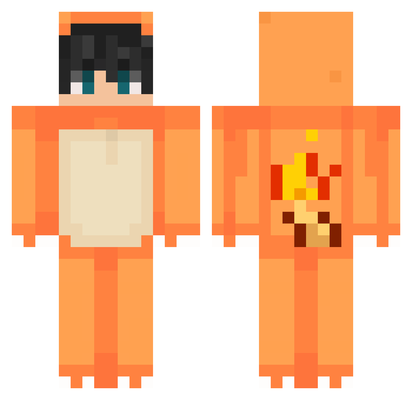 PerryX357 Minecraft skin, front and back view