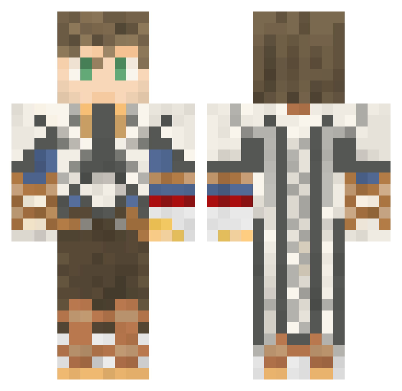 Lucereg Minecraft skin, front and back view