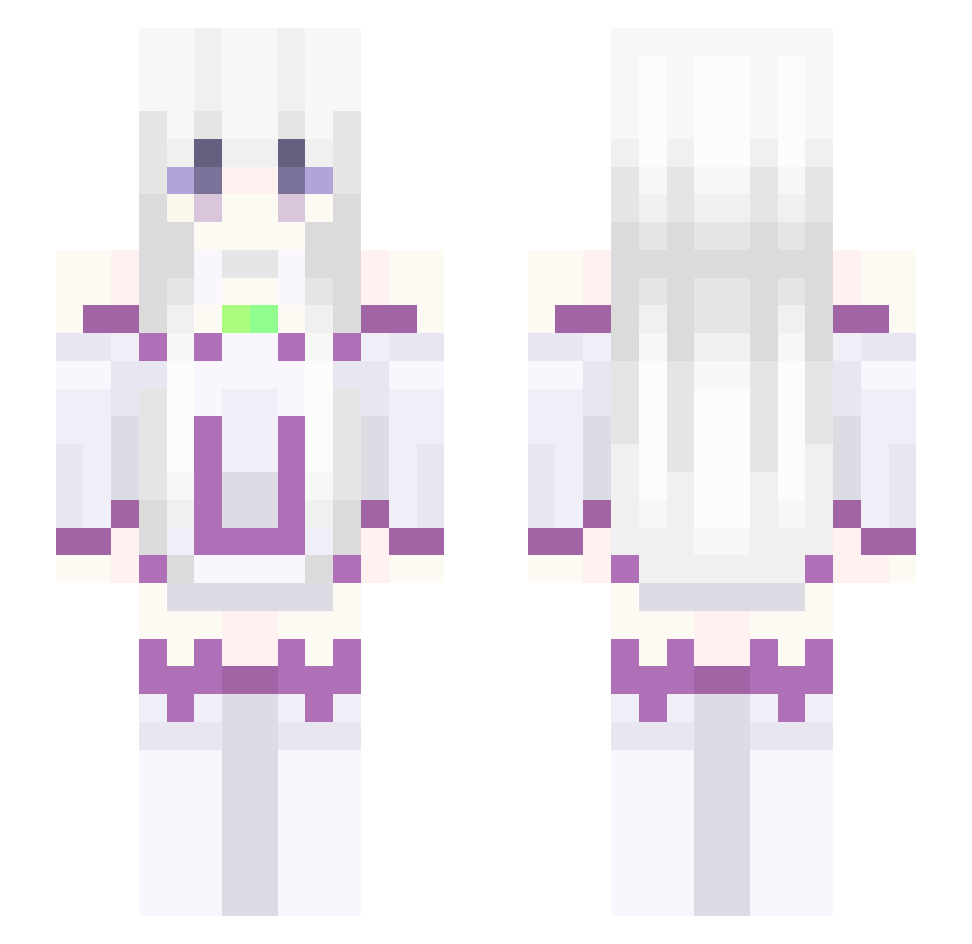 Qonouty Minecraft skin, front and back view