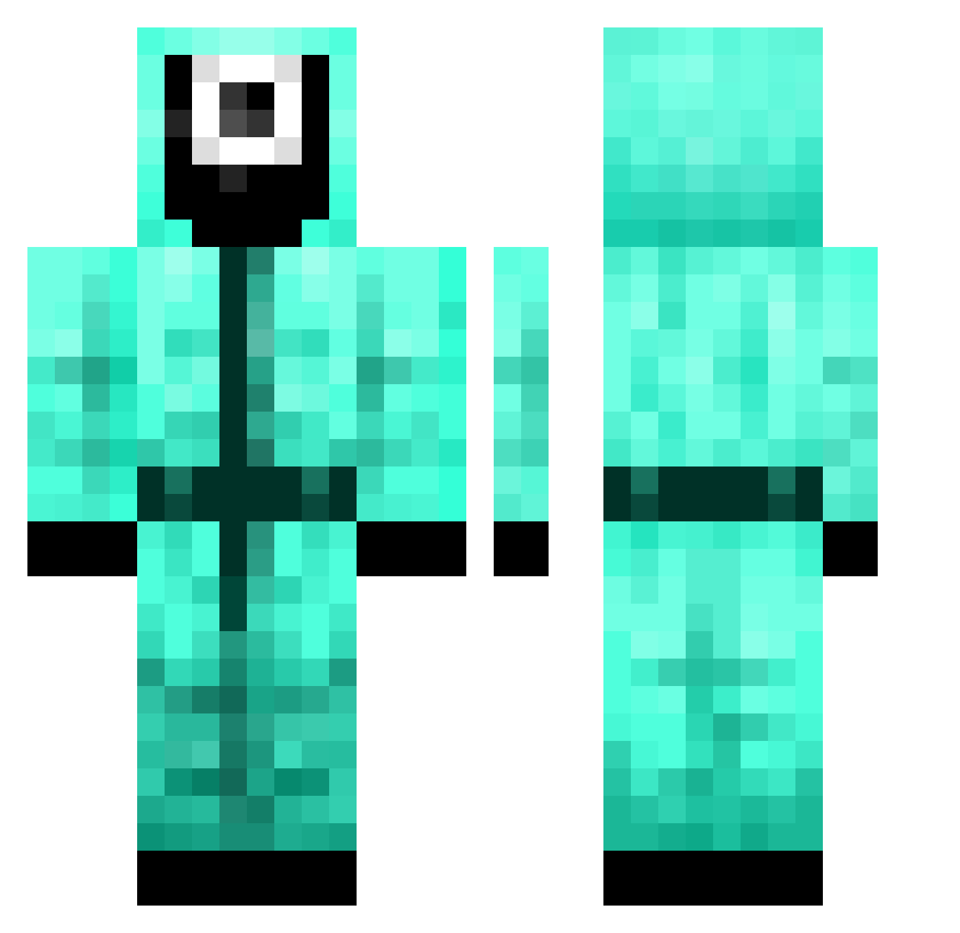 GorillaBack1201 Minecraft skin, front and back view
