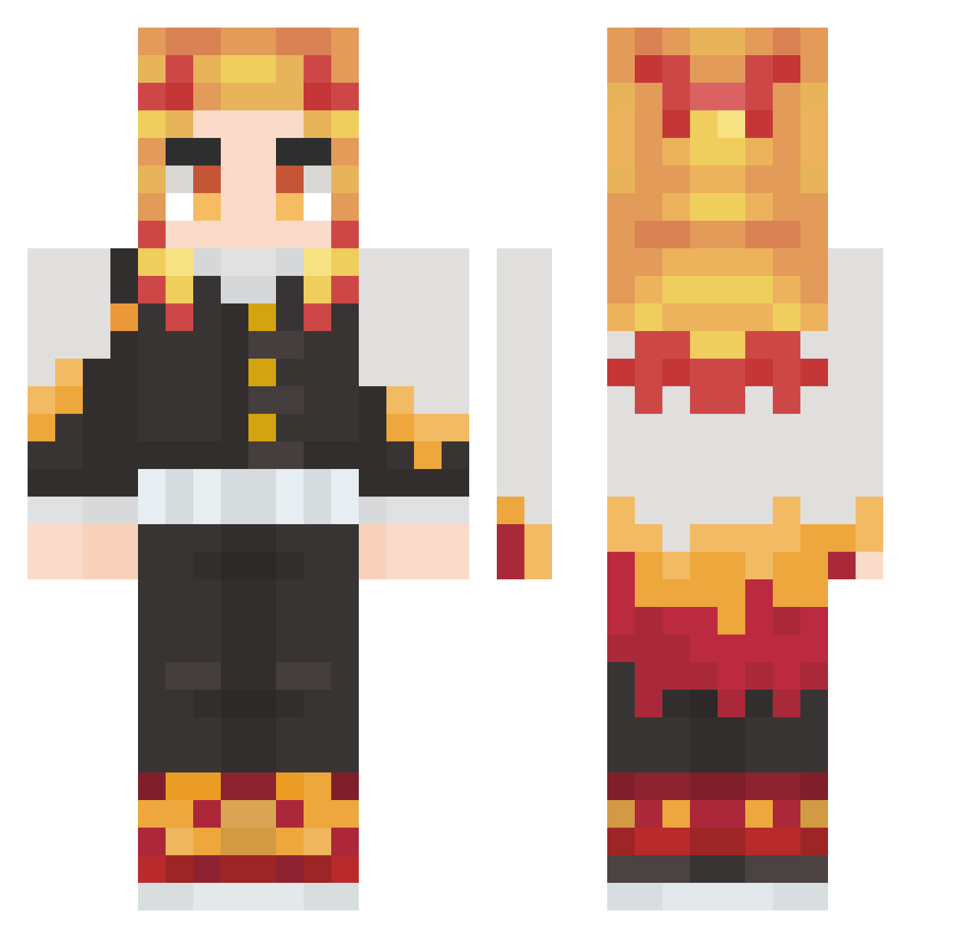 ThiccRobot Minecraft skin, front and back view