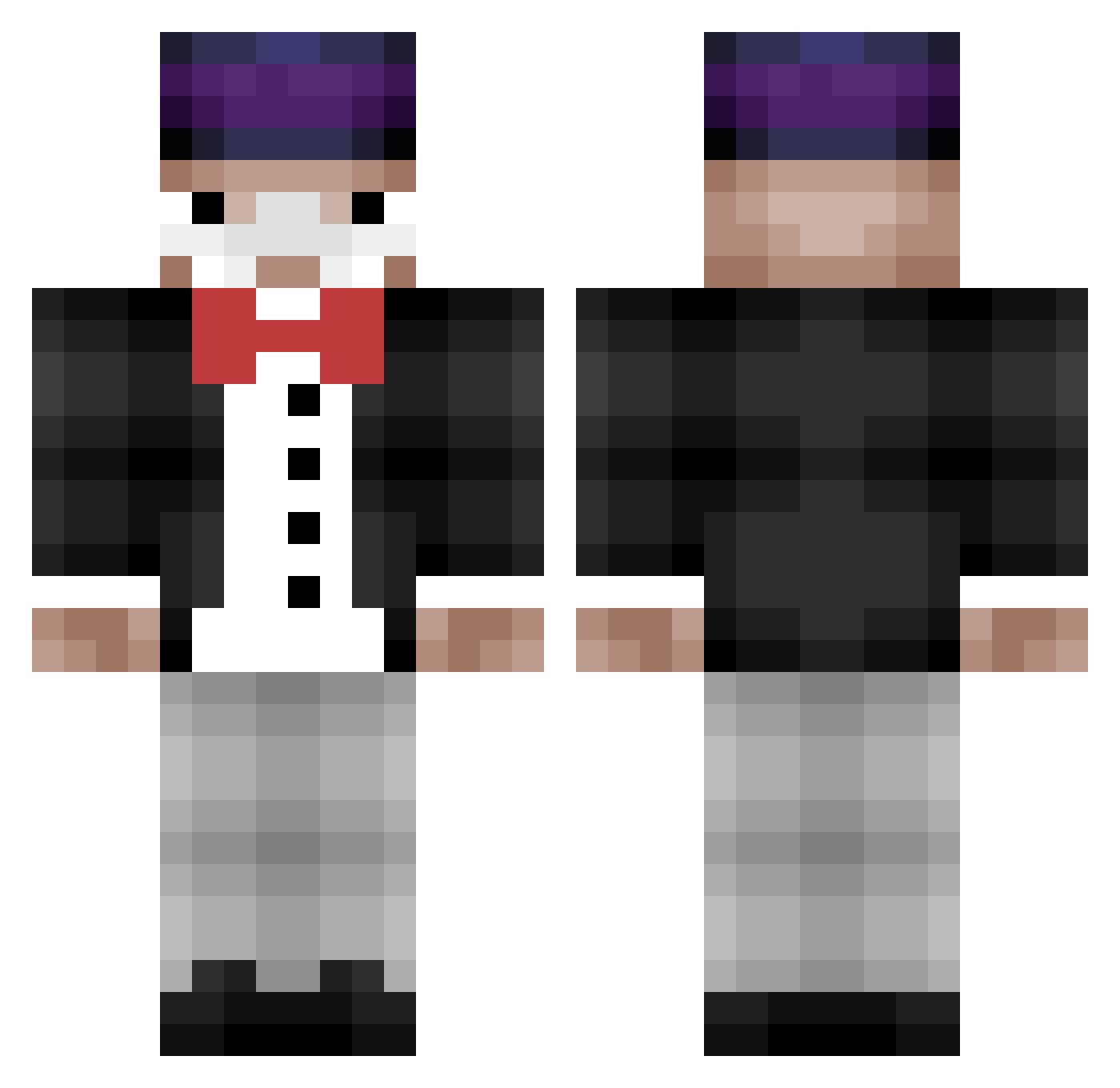 mAXY Minecraft skin, front and back view