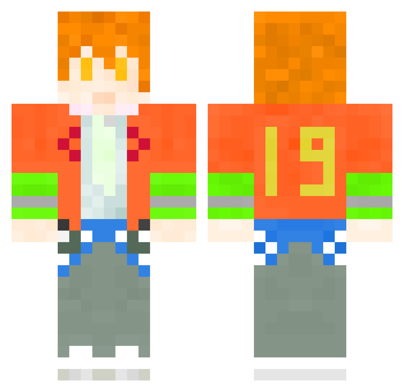 19Mapleleaf Minecraft skin, front and back view