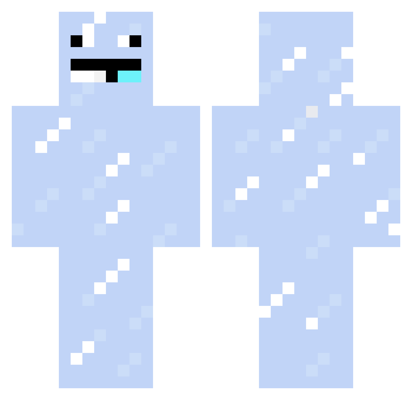 ILYMimic Minecraft skin, front and back view