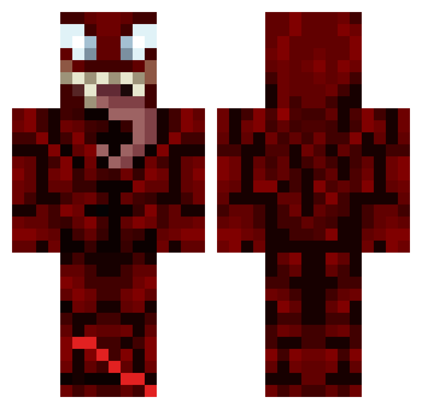clxmuu Minecraft skin, front and back view