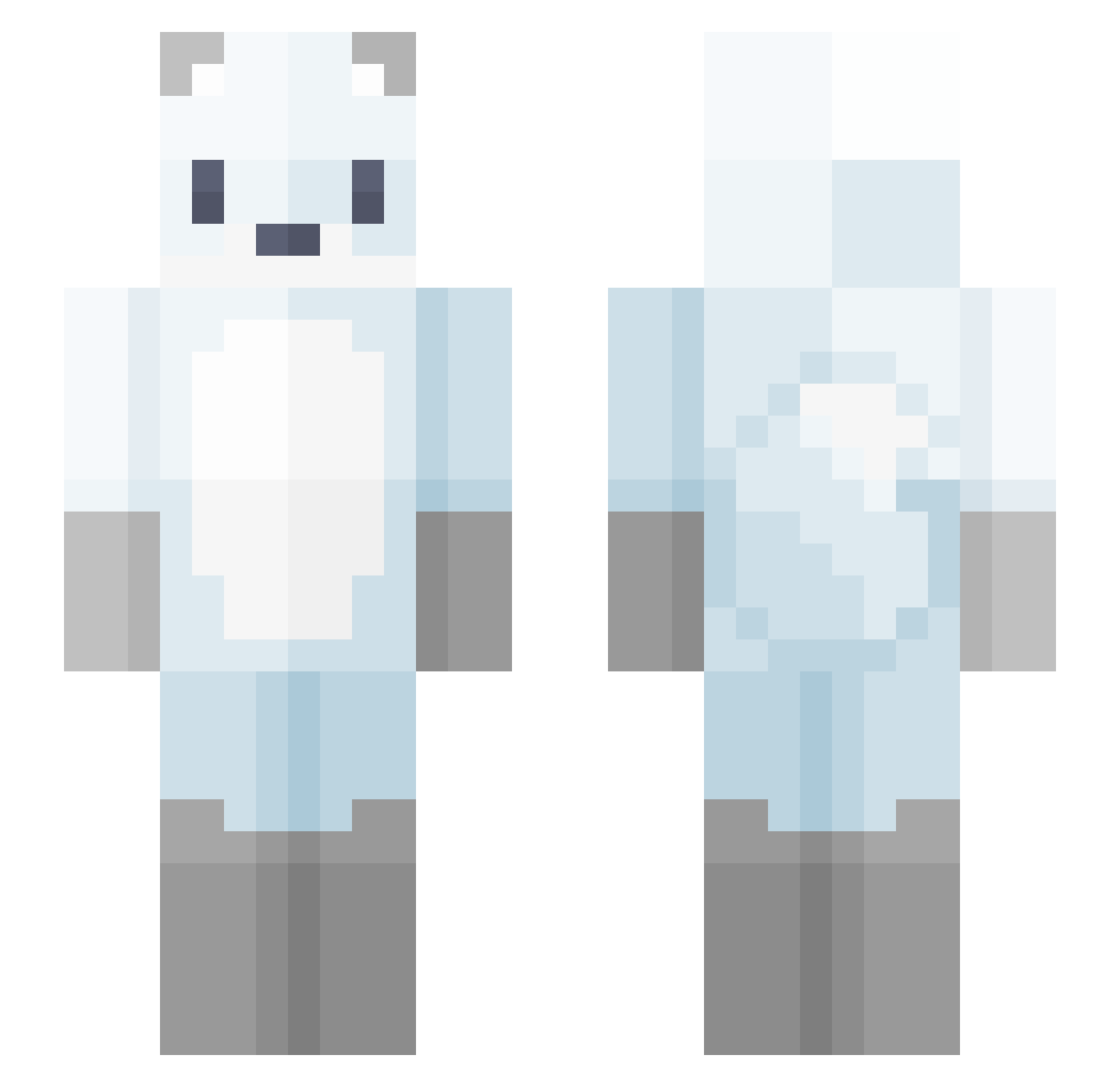SnowFox2195 Minecraft skin, front and back view