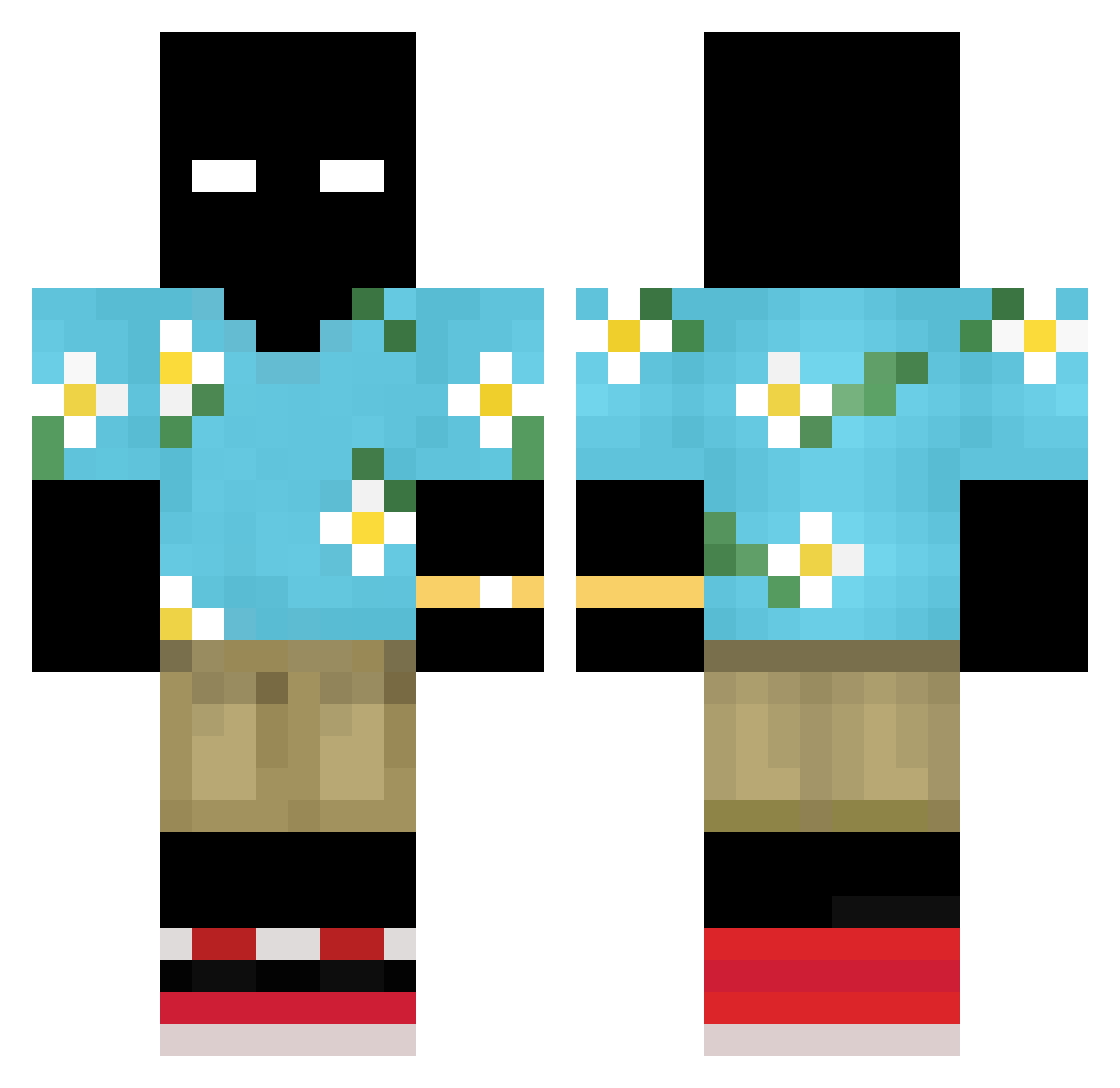 itzLee Minecraft skin, front and back view