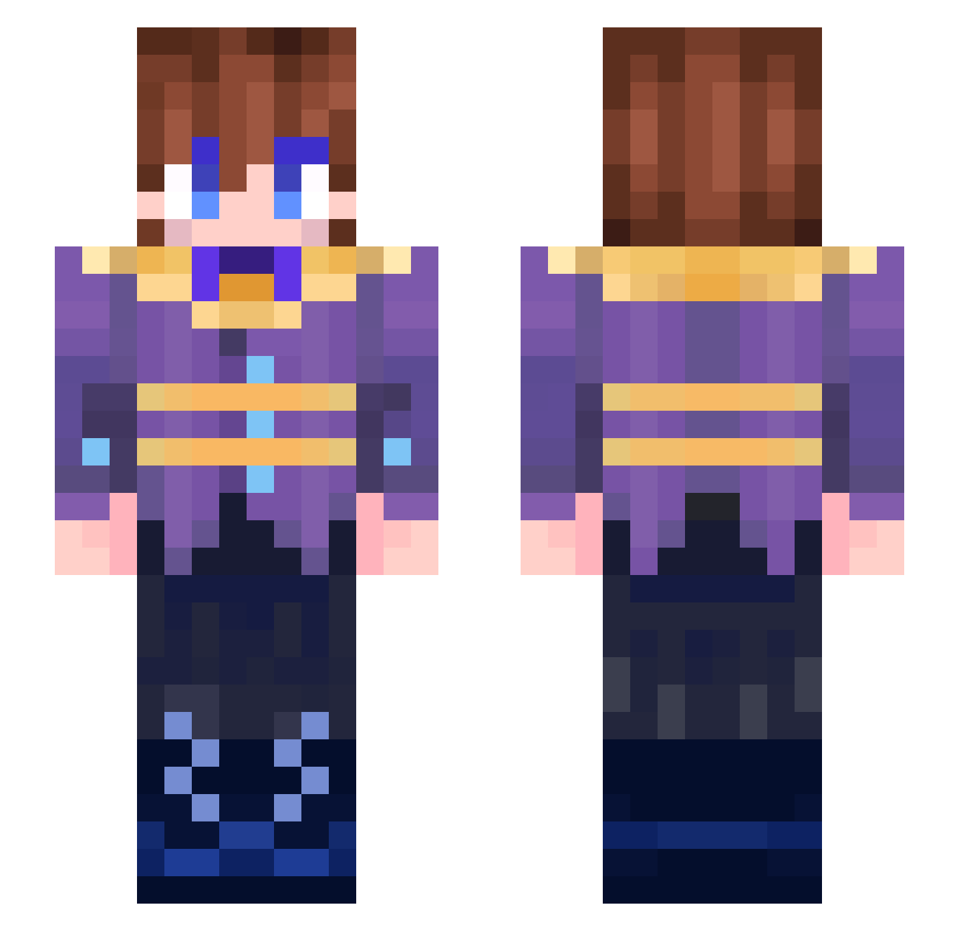 SploomyLui Minecraft skin, front and back view